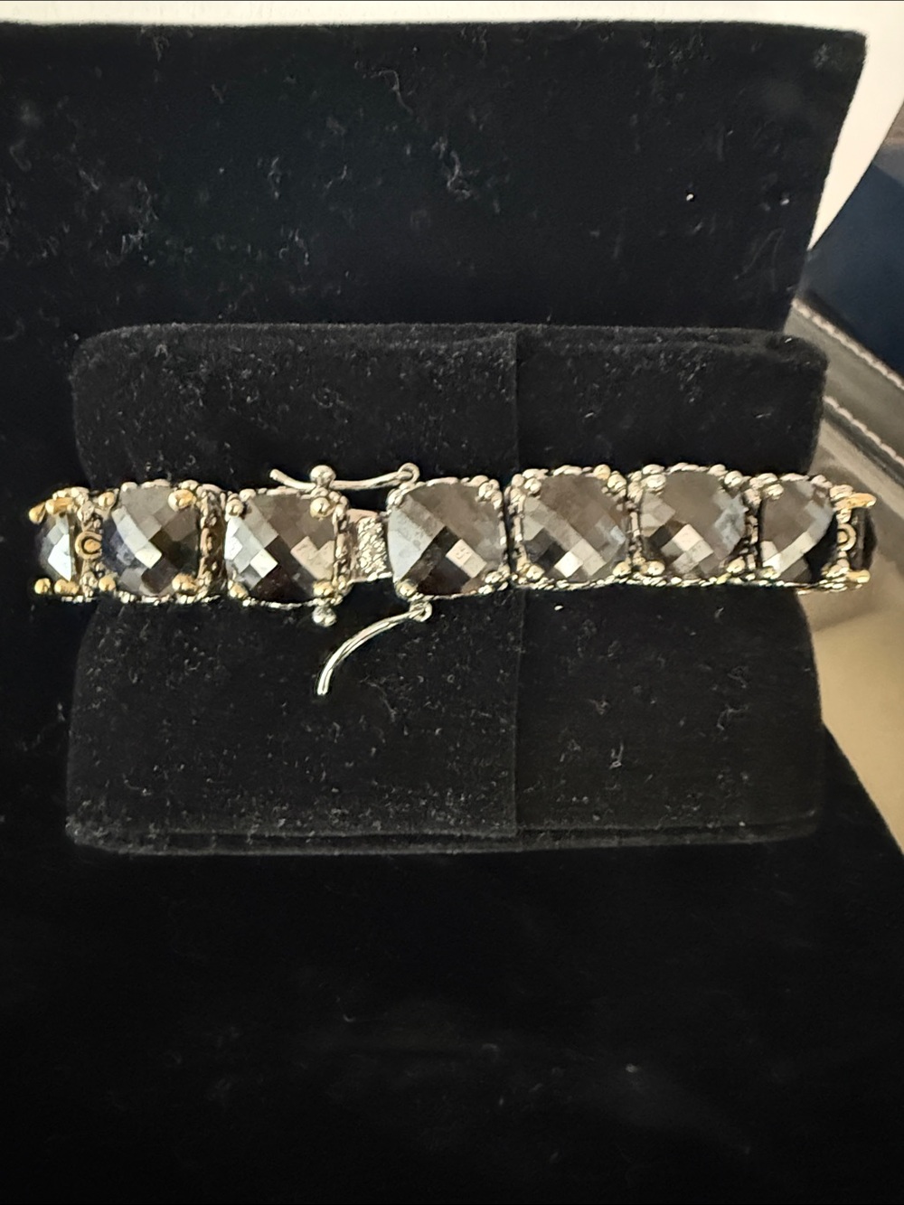 Park Lane Faceted Smoky Crystal Bracelet in Silver-Tone